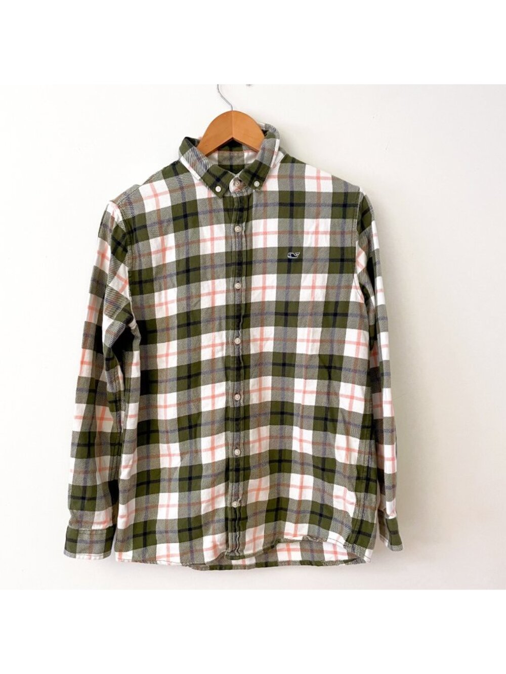 Vineyard Vines Women's Green Flannel Shirt, Size XL